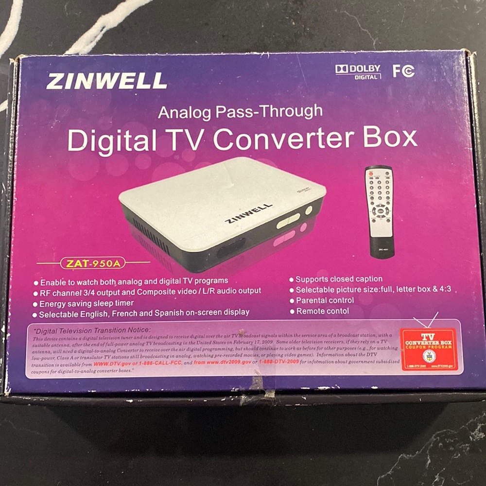 Zinwell Analog Pass-Through Digital Converter Box ZAT-950A